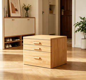 Modern Solid Wood <b>Storage</b> Cabinet 3 Drawers Scandinavian Design Living Room Furniture - Product Image 1