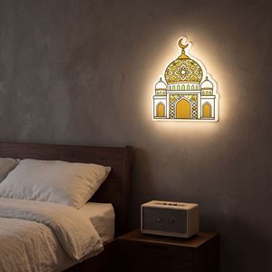 Lámpara Decorativa LED 3D con Forma <span class=keywords><strong>de</strong></span> <span class=keywords><strong>Mezquita</strong></span>, Luz Nocturna con Sensor <span class=keywords><strong>de</strong></span> Movimiento Inalámbrico, Recargable, Decoración Islámica para Ramadán - Product Image 5