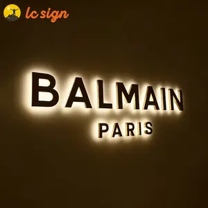 Custom Led Illuminated Logo Sign Brushed Metal Logo 3D Design Personalized Signage Turn Your Logo Into Sign Custom Office Sign