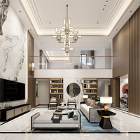 Conception d'intérieur de villa de luxe écologique, rendu 3D personnalisé de toute la maison, service de projet clé en main