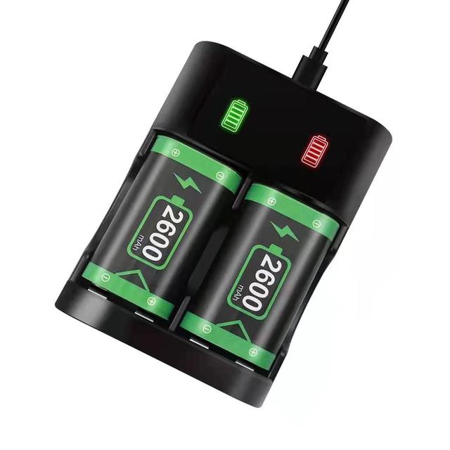 Honcam Rechargeable 2x2600mAh Battery Pack With Station for Xbox Series X S Xbox One Controller Elite Controller