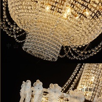 Lustres en cristal dorés et argentés pour décoration de plafond de mariage, luminaires suspendus pour fêtes, salles de mariage et décors de scène