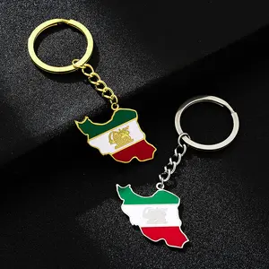 Moda esmalte Irán mapa bandera colgante llavero <span class=keywords><strong>iran</strong></span>í Acero inoxidable joyería para Mujeres Hombres niñas fiesta cumpleaños regalos - Product Image 2