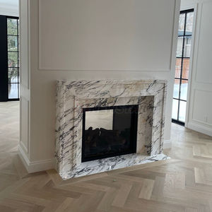 Nuevo Marco de Chimenea de Mármol Blanco Calacatta <span class=keywords><strong>Viola</strong></span> de Italia Personalizado por Newstar, Repisa de Chimenea Moderna Tallada a Mano - Product Image 3