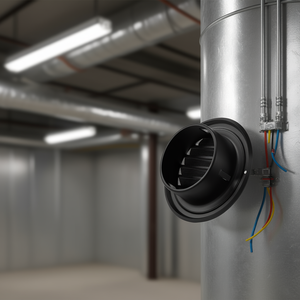 Grille d'aération murale ronde noire de 4 pouces en acier inoxydable pour ventilateur de climatisation D0100X3GTG6 - Product Image 2