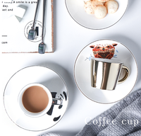 Ensemble tasse et soucoupe en céramique et porcelaine de luxe moderne, créatif, réfractaire, doré, compatible lave-vaisselle, sans plomb, pour café et thé