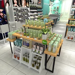 Benutzer definierte Kosmetik Display Einzelhandel Interior Store Design Shop Dekoration Hautpflege Display Möbel Kosmetik Shop Dekoration Ideen