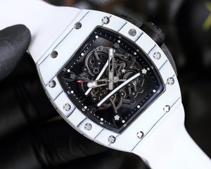 Reloj Mecánico Automático de Lujo RM para Hombre, Reserva de Energía, Caja de Acero Inoxidable, Esfera de Cristal de Zafiro, Correa de Goma Negra, 3BAR - Product Image 6