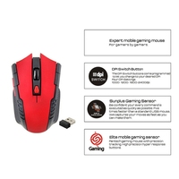 Penerima USB nirkabel 2.4G, Mouse Gaming nirkabel untuk LAPTOP 6 tombol 1600DPI tangan kanan tiga kecepatan 6 tombol 3 kecepatan