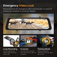 DDPAI Mola E3 1400P 1080P 128GB F1.8 10 Inch Kamera Dasbor Cermin Spion 2K Ultra HD Kamera Dasbor Cermin Spion untuk Mobil