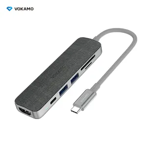 Tedarikçi toptan adaptör hub usb 3.0 yerleştirme istasyonu çoklu port 6 in 1 tip usb c hub