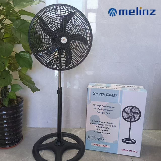 18 Inch Plastic Electric Air Cooling Floor Fan with Oscillation 3 Speeds Quiet Operation for Household Use Wholesale