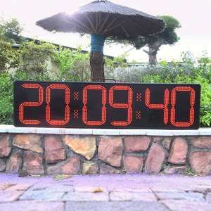 Cheetie 12 inch lớn Wall Mount 6 chữ số màu xanh lá cây màu đỏ màu xanh trắng LED hiển thị ngoài trời đồng hồ kỹ thuật số - Product Image 1