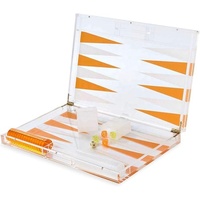 Jeu d'échecs design élégant en lucite de 13 pouces, pièces design en lucite et acrylique, moderne et tendance