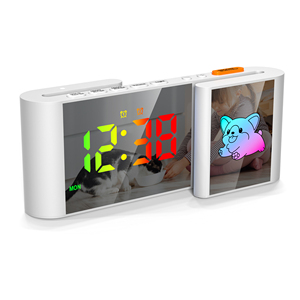 2026 hiện đại điện tử hình chữ S Màn hình kép kỹ thuật số bảng báo thức đồng hồ Máy tính để bàn đài phát thanh mờ phim hoạt hình ánh sáng ban đêm nhà - Product Image 3