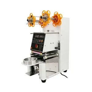 Hot Selling Automatic Plastic And Paper Cup Tray Sealing Machine Film Sealer For Cup
