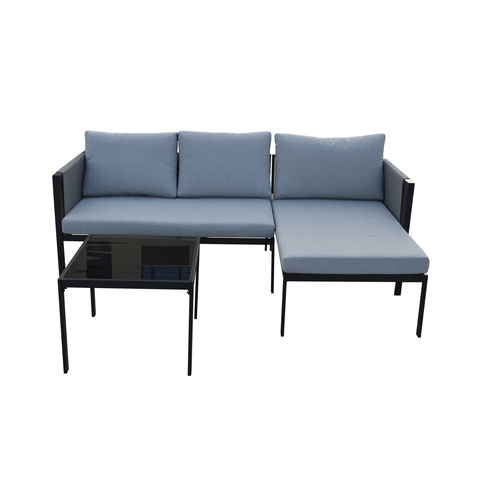 Stainless steel modular outdoor sofa set for commercial patio lounge furniture
