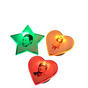 Yishan Electronics Luminous Badge Acrylic Heart <b>Star</b> <b>LED</b> Flashing Cheering Props Event Gifts - Product Image 1
