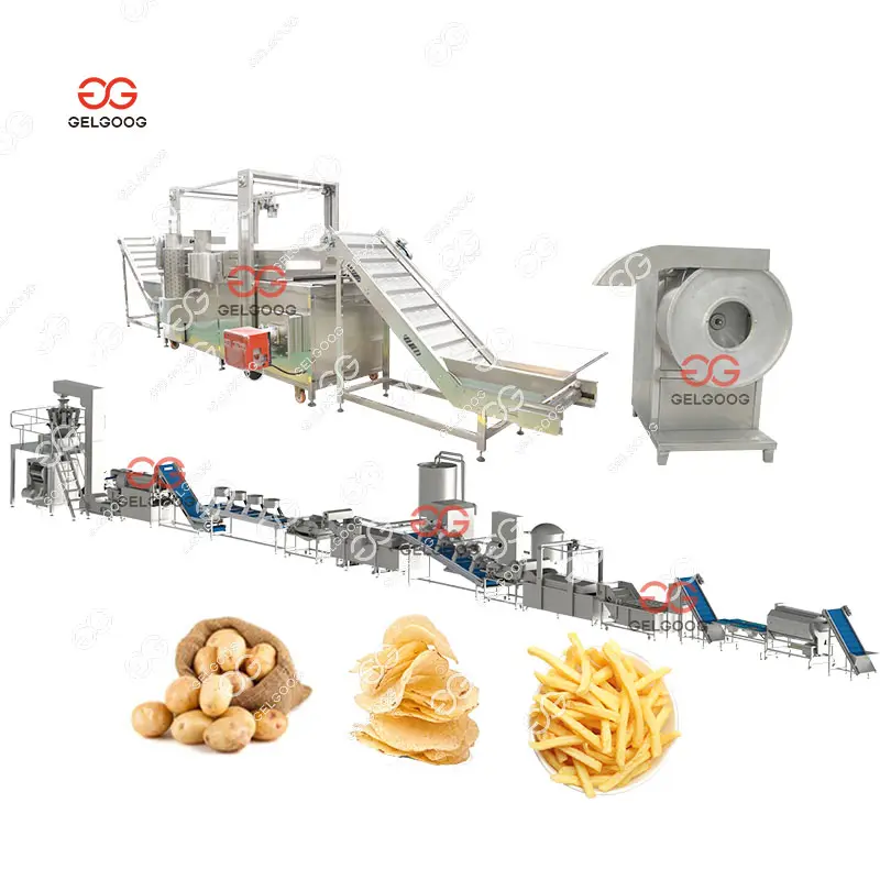 GELGOOG Machinery Manufacturing Finger Ligne de production de croustilles Usine de traitement de pommes de terre frites Machine de fabrication