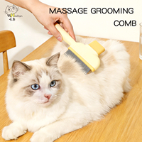 Kit de toilettage pour animaux 4 en 1 en acier inoxydable et silicone, peigne démêlant, outil de retrait des poils morts, peigne anti-puces et tiques, ensemble de brosses de bain pour chiens