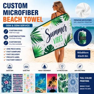 Toalla de Playa de Microfibra con Logotipo Personalizado, Secado Rápido, Doble Cara, de Terciopelo y Algodón, Estampada con Dibujos Animados, para Deportes, Camping y <span class=keywords><strong>Piscina</strong></span> - Product Image 4