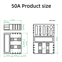 Connecteur de prise 3 pôles gris-rouge 600V 50A pour chargeur DCDC et câblage DCDC (SB50 SB175)