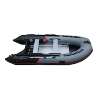 Bateau de pêche gonflable de 3,6 m avec moteur hors-bord, coque légère en HDPE et fibre de carbone, pompe manuelle incluse - 13 pieds pour 5 personnes