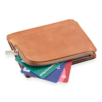 Dompet Kartu Kulit dengan Logo Custom, Dompet Kulit PU Tipis, Dompet Kartu ID Anti-RFID