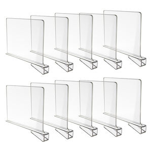 10 pièces Transparent acrylique étagère porte-brochure séparateur en plastique armoire diviseurs cintres pour placard supermarché fournitures - Product Image 4