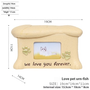 Stokta yaratıcı Polyresin Pet köpek kremasyon <span class=keywords><strong>Urn</strong></span> fotoğraf çerçevesi tabut anıt cenaze malzemeleri ile - Product Image 6