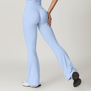 Pantalones de Yoga de nueva moda cielo <span class=keywords><strong>azul</strong></span> Campana-bottoms medias deportivas alto elástico levantamiento de glúteos que absorbe la humedad mujeres gimnasio Leggings - Product Image 6