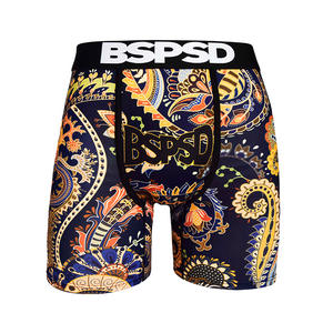 European American Trend Geometric Pattern Men's Sports <strong>Boxer</strong> Shorts Mid-Rise Extended Length Silky Breathable Anti-Bacterial - Product Image 5