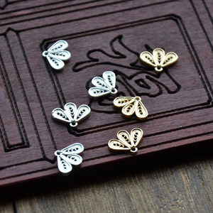 Copper Filigree Fan Pendant 12 14mm Antique Style Jewelry Finding For <b>Earring</b> Making DIY Material - Product Image 1