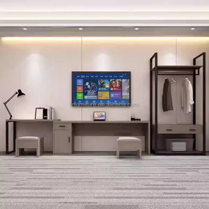 Budget-friendly Furniture Wooden Base <b>Queen</b> King Hotel <b>Bed</b> <b>Frame</b> With Headboard NightstandTV Cabinet & Wardrobe For 3 Star Hotel - Product Image 2