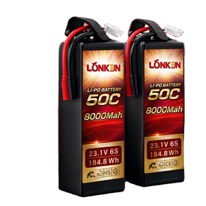 Longkun Lipoドローンバッテリー 6S 22.2V 6000mAh 100C ソフトケース XT60 FPVリポバッテリー UAVドローン用 - Product Image 1