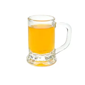 Crystal Clear Unique 1oz Mini Jarra de cerveza con mango Vaso de chupito Vaso de cerveza Stein Tipos de vasos de chupito