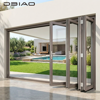 Puerta Plegable de Aluminio DBIAO Premium con Marco Delgado Moderno y Vidrio Templado con Acabado Brillante para Entrada Exterior y Salas de Exhibición de Lujo