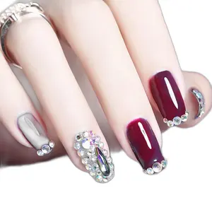 Private Label Logo Nail Art Rhinestone Gel For Nail Art Gem Crystal Jewel Diamonds 3D Charm Sequins UV Gel Nail Polish