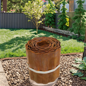 Ornement de jardin en acier métallique pour l'extérieur, bordure élégante pour pelouse, pour la décoration et l'aménagement paysager - Product Image 1