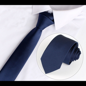 Corbatas de seda con textura de sarga de 6CM, tamaño pequeño, venta al por mayor, padrinos de boda sólidos, corbata negra Lisa <span class=keywords><strong>para</strong></span> hombres - Product Image 6