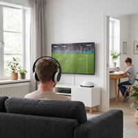 Casque TV sans fil 2,4 GHz, circum-auriculaire, avec bandeau, Hi-Fi, rechargeable