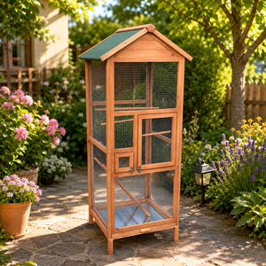 SDB005 Jaula para Pájaros de Madera Maciza Ecológica, Jaula Moderna de Lujo para Exteriores, Casa para Pájaros - Product Image 1