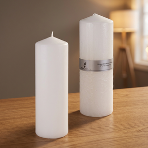 Vela de Cera de Soja sin Perfume CGA089-W, 3 x 9 Pulgadas, con Tapa Abombada, Blanca, para Cumpleaños y Bodas - Product Image 2