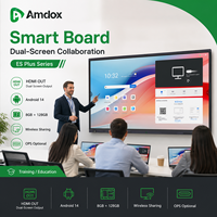 Panel Interactivo Inteligente Amdox ES Plus 4K para Compartir Pantalla Inalámbrica Dual, Android 14, 8GB de RAM, 128GB de Almacenamiento, 40 Puntos Táctiles
