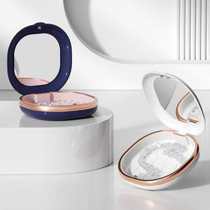 Scatola di immagazzinaggio per protesi portatile con specchio custodia conveniente per dispositivi di correzione dei denti e testine per spazzolini da denti - Product Image 1