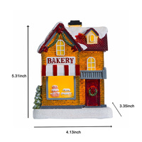 Résine Maisons De Noël Arbre Figurine Ensemble D'accessoires 3D Animal Sculpture Modèle pour Artisanat Souvenir Anime Boule À Neige pour Art Cadeaux