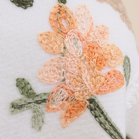 Écharpe d'hiver ethnique en cachemire imitation de haute qualité pour femme, broderie florale et pompons, vente en gros