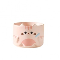 Vente en gros de tasses à café en céramique en forme de chat 3D mignonnes de dessin animé, 10 oz, peintes à la main, tasse à thé, tasse à lait en porcelaine, mugs à latte