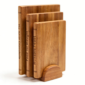 Juego de 3 tablas de cortar de madera de acacia, rectangulares, multifuncionales, para preparar alimentos en la cocina, servir carne, pizza y frutas - Product Image 5