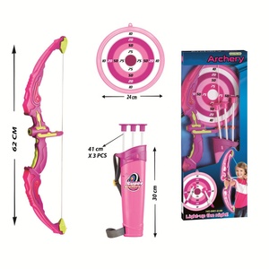 Jeu de tir à l'arc et à la flèche pour enfants, jeu de cible de tir à la flèche <span class=keywords><strong>avec</strong></span> lumière pour filles, jouet recourbé en plastique, arc et flèche - Product Image 6